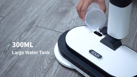 EOUS Cordless Electric Mop, Floor Cleaner with LED Headlight & Water Sprayer, Up to 60 Mins Detachable Battery, Dual-Motor Powerful Spin Mop, 300ML Water Tank for Multi-Surface, Self-Propelled