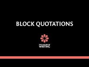 Block Quotations | Essay Writing
