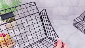 4 Pcs Slatwall Baskets with Hooks Wire Hanging Basket Black Wall Basket Storage Shelf Slatwall Organizer Accessories Tools for Pantry Kitchen Garage Workbench(11.5in)