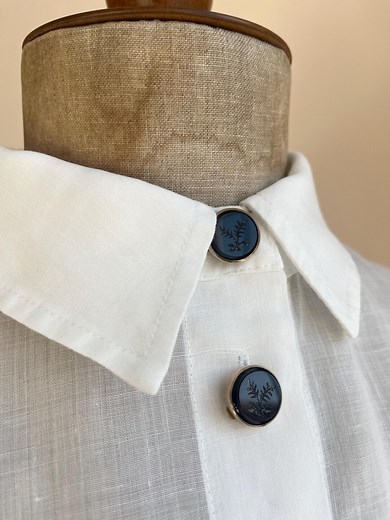 19th Century Bachelor Buttons | Stud Spring Loaded Button Buckle Solitaires Black Glass Leaves | Antique Victorian 1800s | Wests Patent - Etsy