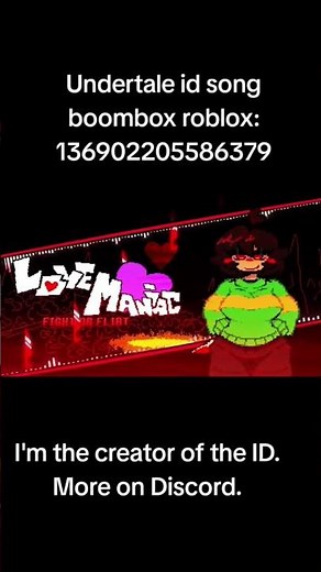 Undertale id song boombox roblox #song #undertale #roblox #роблокс #megalomania #boombox #lovemaniac