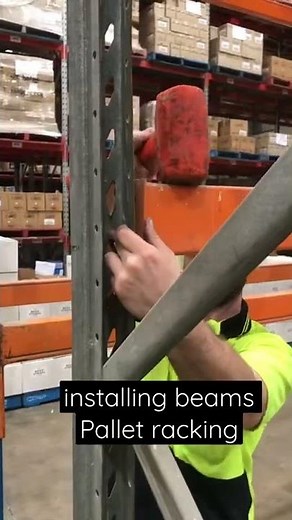 Installing beams Professional pallet racking