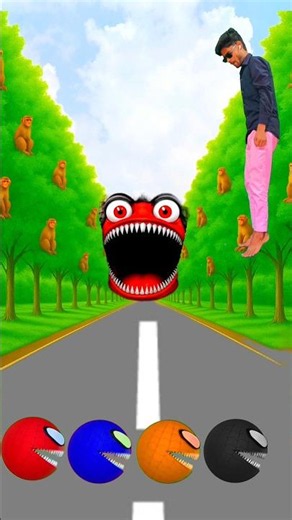 New Wait Me Jump On Colour Monster Pac-Man Vs Big Monster Pac-Man #shorts #youtubeshorts #vfx