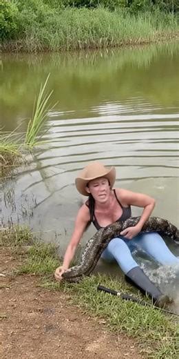 Giant Python Strikes Fisherwoman While Fishing 😱🐍🎣🔥