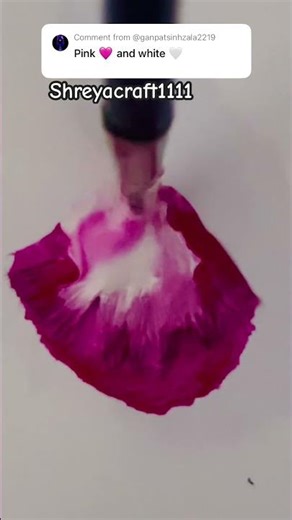 Pink + White One Stroke Flower | Satisfying Acrylic Art #trending #acrylicpaint