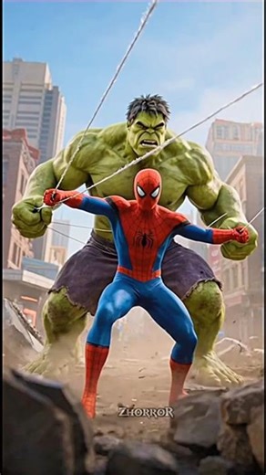 Spider man vs Hulk #fightscene #shorts #hulk #spiderman #zhorrortherealspider