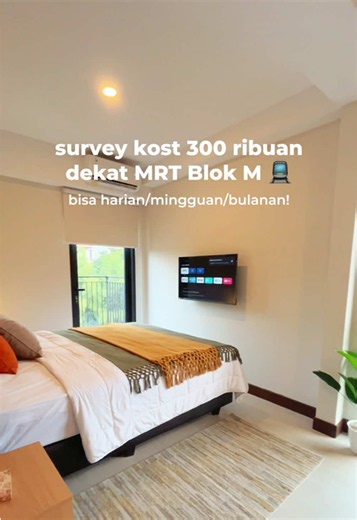 10 menit dari Blok M ada kosan 300 ribuan? 😱 Mau ngekost harian/bulanan bisa di Cove Rumaya aja~ ✅ Full furnished ✅ Smart TV, meja kerja, lemari ✅ Dapur, area komunal, area parkir 📍 Dekat MRT Blok M, ASHTA District 8, Blok M, Taman Literasi Save & share ke teman kamu yang butuh kost harian/bulanan juga yuk! Info & Booking: 📞 Cove Official Number: 62 21 5099 6923 🌐 Cove Official Website: cove.id #infokostjakarta #kostjaksel #kosteksklusif