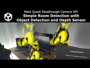 Meta Quest Passthrough Camera API - Room detection with Quest 3 Depth Sensor and Object Detection