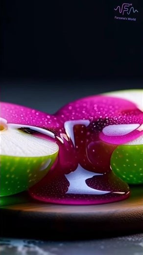 ASMR “Crystal Green Apple" Hyper Satisfying ASMR 🍏✨” pink liquid #asmr #satisfying #fruit #shorts