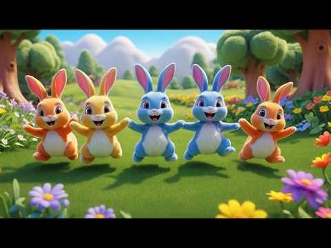 Six Little Toy Bunnies Hop Hop Hop | Jumping Song & Counting for Kids