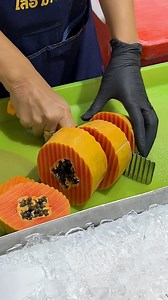 1.7M views · 7.7K reactions | Only $1.5! How to cut tropical fruit papaya - Fruit Cutting Skills -Thai Street Food #streetfood #fruit #bangkok #thailand | Foodie Mama Office | Facebook