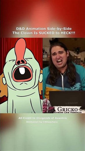 D&D Animation Side-by-Side: The Clown Is SUCKED to HECK! #dnd #animation #dnd5e Legends of Avantris