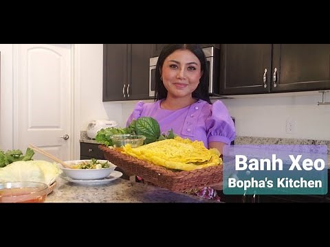 How to make Khmer/ Cambodian Banh Xeo and dipping sauce step by step. Simple cooking by Bopha