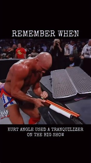 RememberWhenWWE | Kurt Angle infamously used a tranquilizer dart on The Big Show during a SmackDown storyline, dropping the giant to the mat and proving... | Instagram