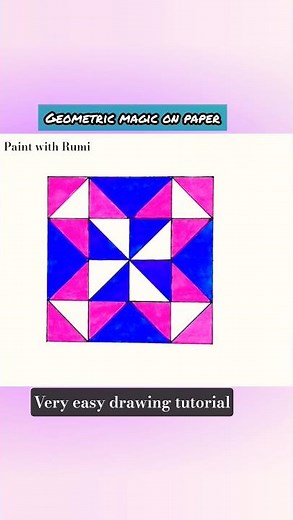 Square Geometry Art ✨ Easy Geometric Pattern Drawing #shorts #drawing #art