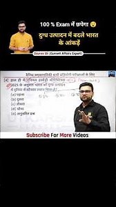 दुग्ध उत्पादन में भारत के आंकड़ें 😧l Kumar Gaurav Sir Current Affairs 2025 l Utkarsh Classes l