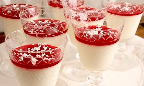 Orange Panna Cotta with Cranberry Syrup Recipe