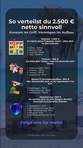 So verteilst du 2.500 € netto richtig (statt dich arm zu fühlen) | #geld #vermögensaufbau #finanzen