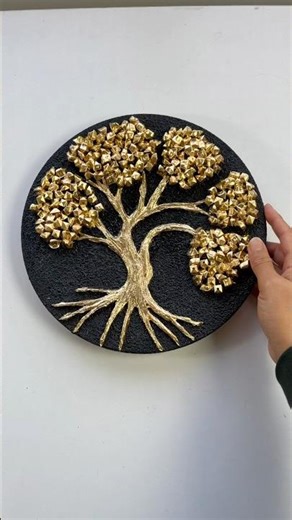 Mixed Media Tree Art Using Glass Crystals