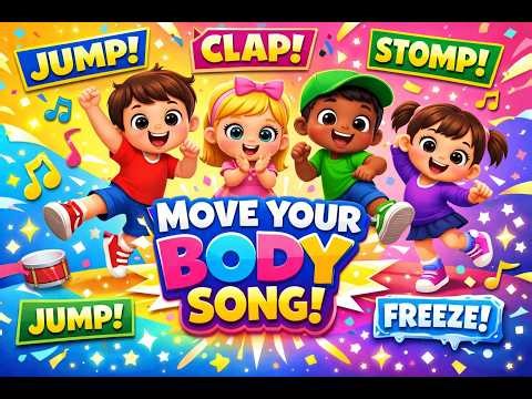 Move Your Body Song for Kids 🕺 | Action Dance Song | Jump, Clap, Stomp | Preschool & Kindergarten