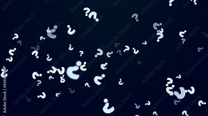 Cartoon comic questions mark animated falling particle