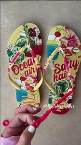 Easy hack how to wear flip flops as sandals! Add hair ties! #diyfashion #flipflops #fashionhacks