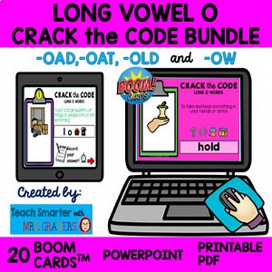LONG VOWEL O CRACK the CODE BUNDLE BOOM cards™, POWERPOINT and PRINTABLES