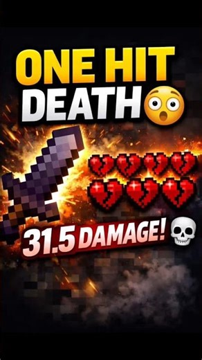 “Minecraft ONE HIT DEATH!? Netherite Sword OP DAMAGE 😱💀” #minecraft