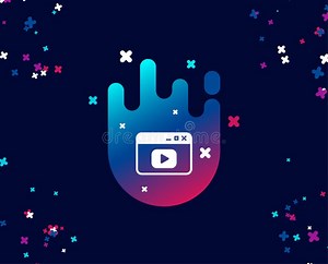 Browser Window Simple Icon. Video Content Sign Stock Vector - Illustration of sign, abstract: 126524243