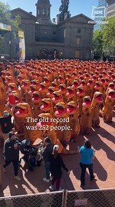 352K views · 7.5K reactions | A total of 380 people in inflatable T-Rex costumes gathered at Pioneer Courthouse Square Friday morning to attempt a world record of "Most People in Inflatable Dinosaur Costumes." Read more here: https://www.oregonlive.com/entertainment/2022/06/t-rex-record-attempt-fill | The Oregonian | Facebook