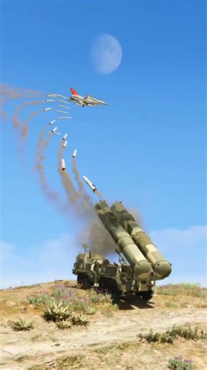 Ground Base Defense System Launch Blasttic Missile At B-21 Gtav #gta #gta5 #gtav #foryou #shorts