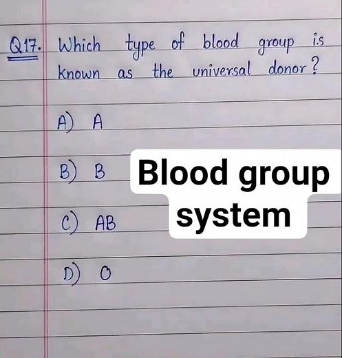 Universal donar blood group .
