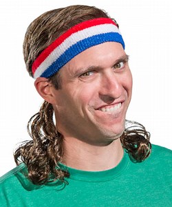 Mullet on the Go: Mullet wig integrated into a headband.