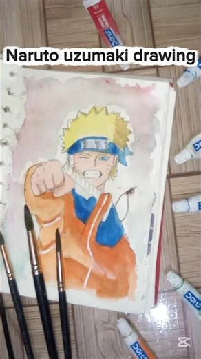 Naruto drawing with watercolor full tutorial#Naruto#drawing