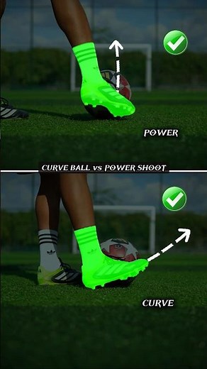 CURVE BALL vs POWER SHOOT TUTORIAL ⚽️.#football #footballskills #soccer #curveball #powershoot