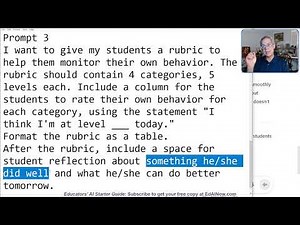 Use AI to Create a Student Behavior Rubric for Self-monitoring