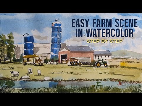 Paint a Peaceful Countryside Farm in Watercolour | Full Tutorial for Beginners