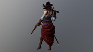 Female pirate - 3D model by yzdatm