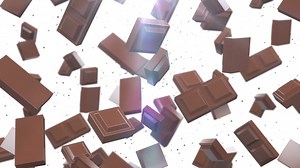 Falling 3D Chocolate Pieces Loop Background