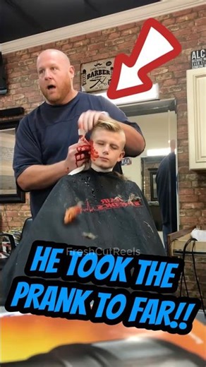 Barber Pranks Kid With Fake Ear Cut!