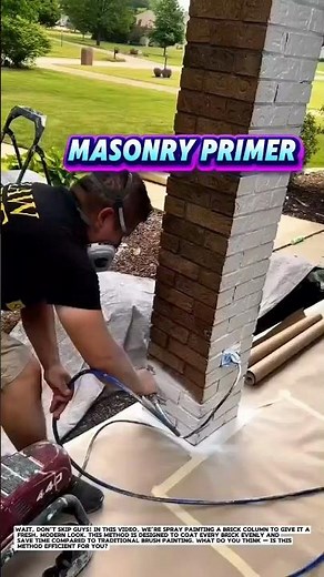 Brick Painting with Spray Gun | Fast and Clean Exterior Painting Technique.