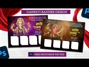 गणपती बैनर | Ganpati Banner | Billboard Editing |FREE PSD File Photoshop 2024 • Rohit Ponal Graphics