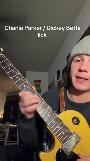 Here is a guitar lick in A that I learned from Charlie Parker and Dickey Betts #music #guitar #lesson #cosmic #jazz