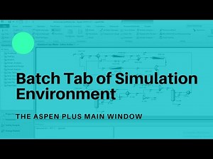 5- Batch Tab | The User Interface | Aspen Plus Tutorial