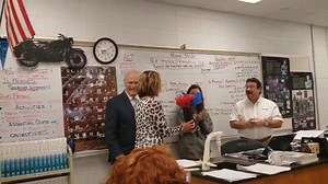 Glen Mutchnick was an engineer for 15 years before he decided to become a teacher. He has made a big impact in the classroom as he overcame cancer and even disobeyed a doctor's order to quit work because he wanted to be with his students. Now at MGM, Mutchnick became a WKRG Golden Apple winner today. #LearningLeading | Mobile County Public Schools