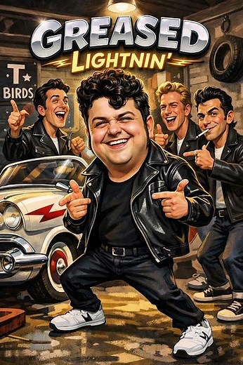 Harry Dreamchaser as Danny Zucko in Grease performing Grease Lightning