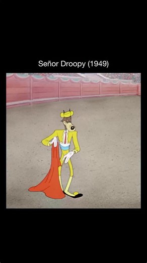 Memory Cartoons on Instagram: "This scene comes from Señor Droopy, a classic MGM cartoon where Droopy faces a fierce bullfighter in a Mexican setting. As always, Droopy’s quiet voice, slow movements, and total lack of urgency completely dismantle his opponent’s confidence, turning bravado into pure frustration 🐶😐 Fun fact: Señor Droopy is one of the earliest cartoons to fully showcase Droopy’s unstoppable nature—no matter how fast or aggressive the villain is, Droopy is somehow always already 