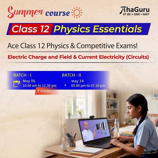 Class 12 Physics Essential Topics | Electric Charges & Fields | Current Electricity | AhaGuru