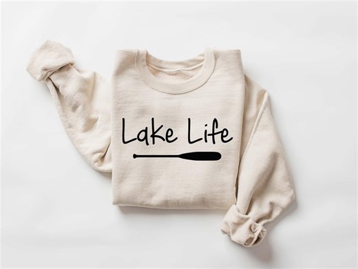Lake Life Sweatshirt, Cozy Lake Crewneck, Minimal Lake Shirt, Summer Lake Vibes, Boat Life Sweatshirt, Relaxed Weekend Top - Etsy