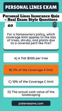 Personal Lines Insurance Quiz – Real Exam Style Questions